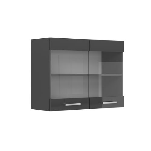 Armoire En Verre R-line 53962 Anthracite Haute Brillance 80cm