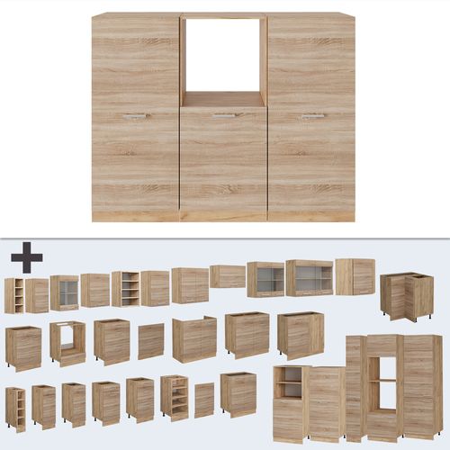 Bloc Cuisine R-line 54052 Sonoma/chêne Doré 180cm Sans Pt