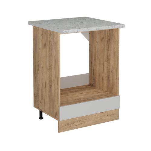 Meuble Pour Four R-line 54091 Blanc Campagne 60cm Pt Marbre