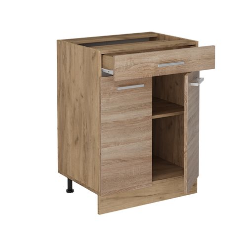 Meuble Cuisine R-line 54143 Sonoma 60cm Avec Tiroir, Pt Anthracite
