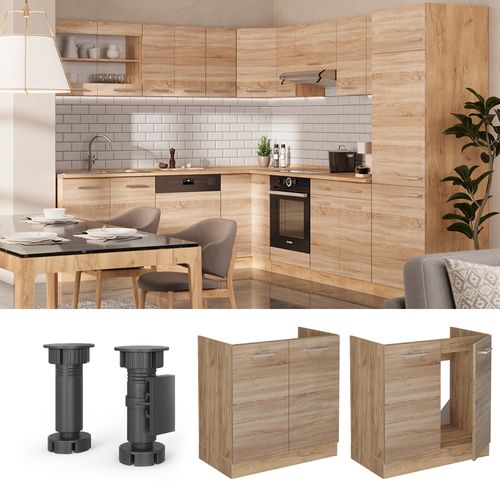 Meuble Bas Sous-évier R-line 54202 Sonoma 80cm Sans Pt