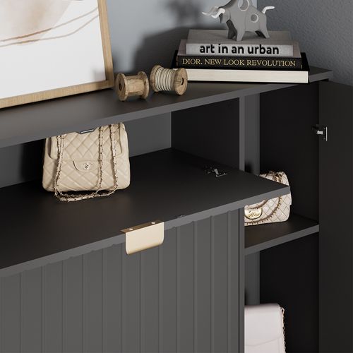 Armoire à Chaussures Helge 54242 Noir 108x107.5cm