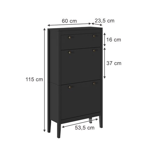Armoire à Chaussures Aron 54256 Noir 60x115cm