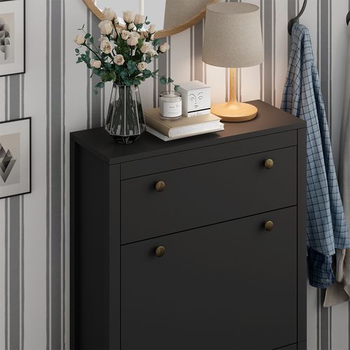 Armoire à Chaussures Aron 54256 Noir 60x115cm