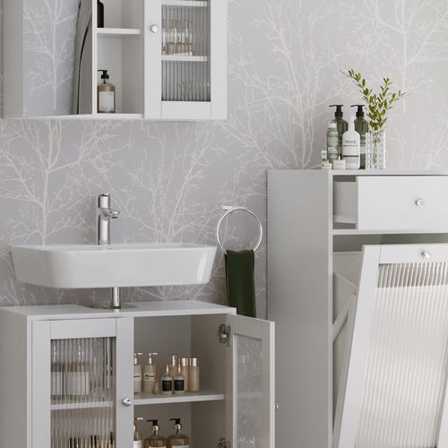 Ensemble De Meubles De Salle De Bains Malte 54320 Blanc 3 Pièces