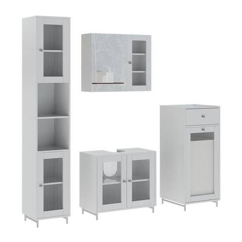 Meubles Bain Malte 54322 Blanc 4 Pièces