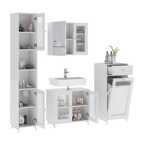 Meubles Bain Malte 54322 Blanc 4 Pièces