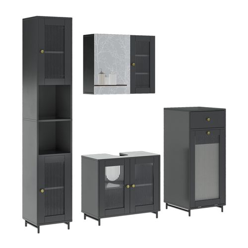 Meubles Bain Malte 54326 Gris 4 Pièces