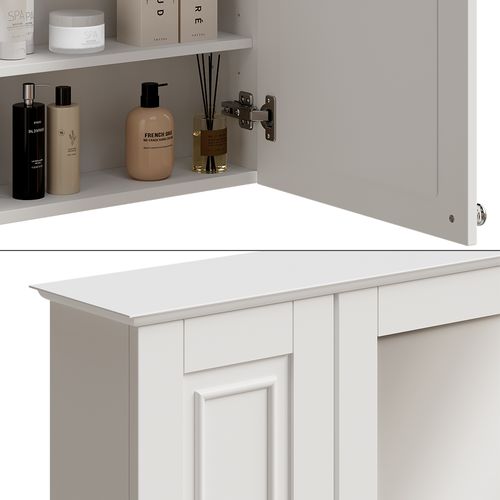 Armoire De Toilette Vanity 54330 Blanc 68x51cm