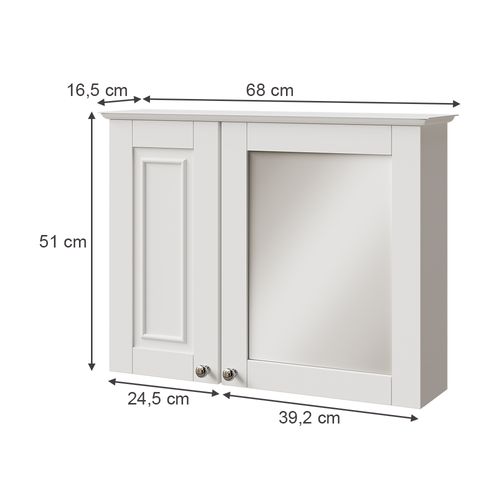 Armoire De Toilette Vanity 54330 Blanc 68x51cm