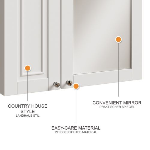 Armoire De Toilette Vanity 54330 Blanc 68x51cm