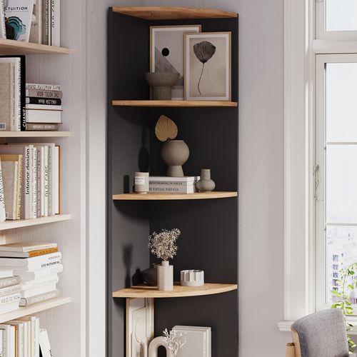 Étagère Dangle Ecki 54375 Anthracite/chêne Doré 40x180cm