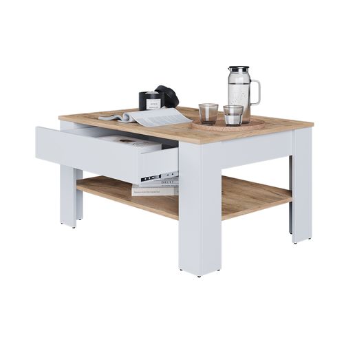 Table Basse Milan 54385 Chêne Blanc/force De Lor 92.2x65cm