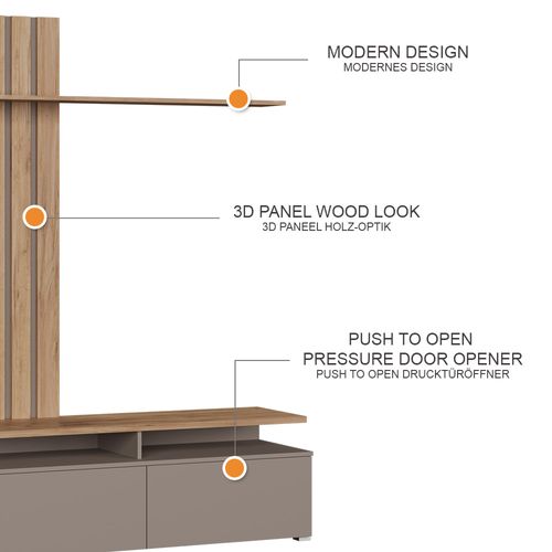 Meuble Mural Harro 54389 Force Dor Chêne/gris
