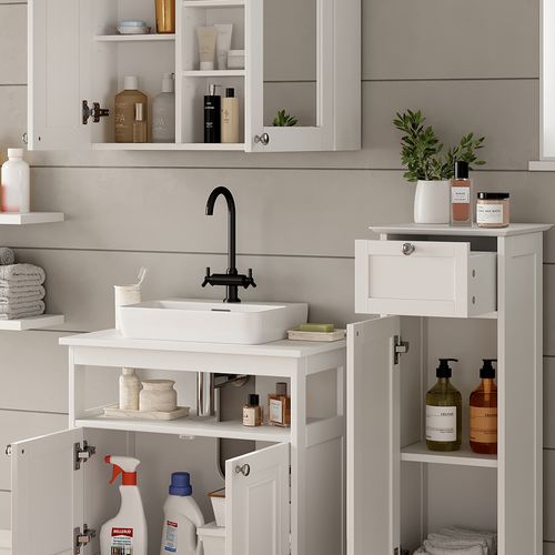 Ensemble De Meubles De Salle De Bain Vanity 54391 Blanc 3 Pièces