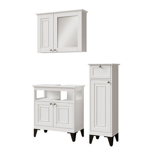 Ensemble De Meubles De Salle De Bain Vanity 54391 Blanc 3 Pièces
