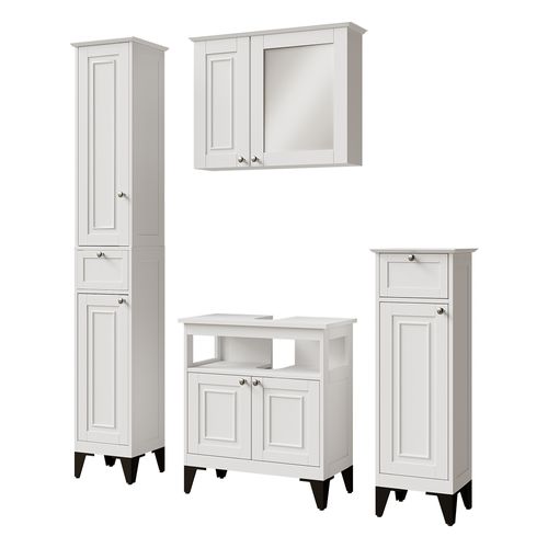 Ensemble De Meubles De Salle De Bains Vanity 54394 Blanc 4 Pièces