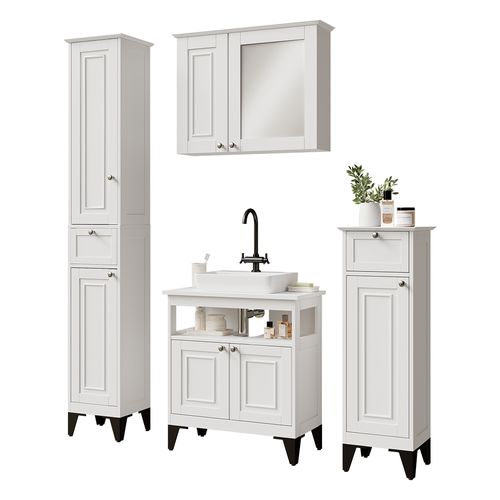 Ensemble De Meubles De Salle De Bains Vanity 54394 Blanc 4 Pièces