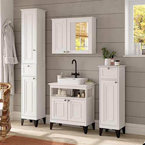 Ensemble De Meubles De Salle De Bains Vanity 54394 Blanc 4 Pièces