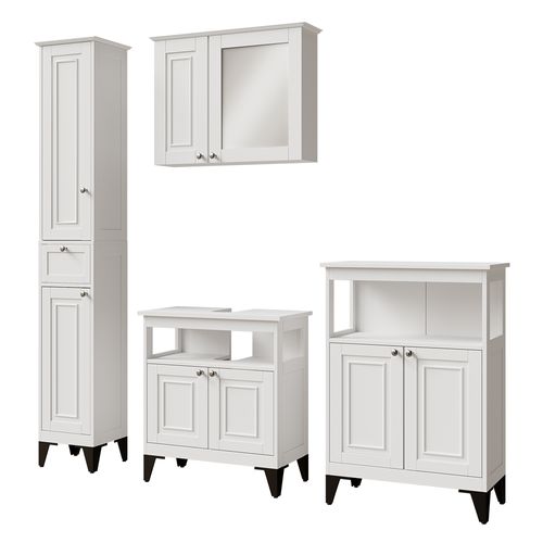 Ensemble De Meubles De Salle De Bains Vanity 54396 Blanc 4 Pièces