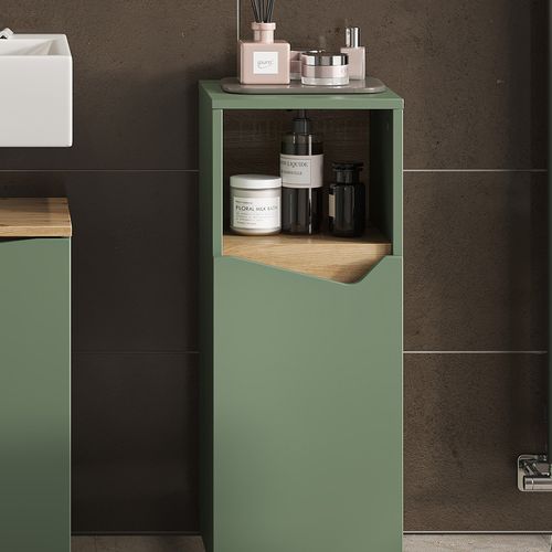 Armoire Midisch Marelle 54400 Vert/artisan 30x74.5cm Avec Porte Et Compartiment Ouvert