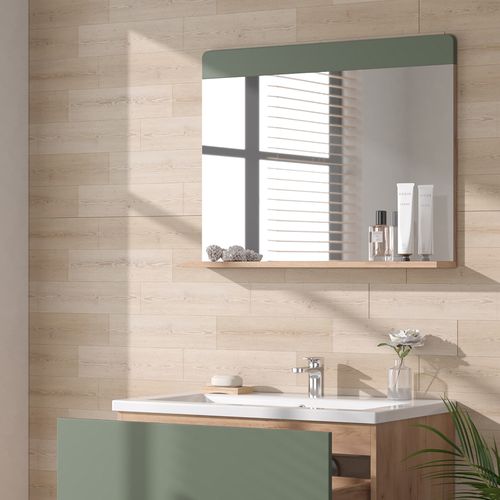 Miroir De Salle De Bain Izan 54419 Vert/force De Lor Chêne 80.1x62cm Avec Abonnement