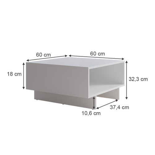 Table Basse Luka 54424 Blanc 60x60cm