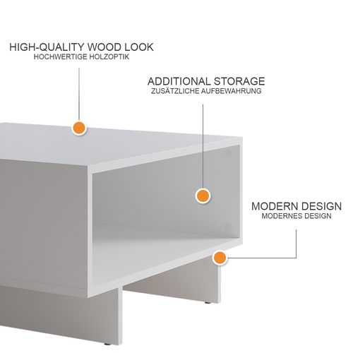Table Basse Luka 54424 Blanc 60x60cm