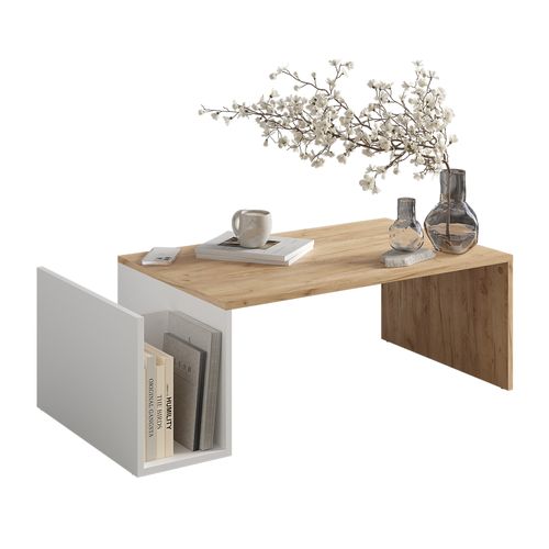 Table Basse Avento 54446 Chêne Doré/blanc 100x50cm