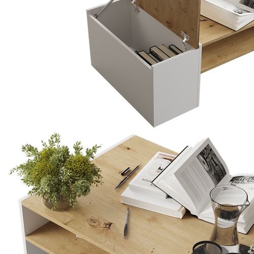 Table Basse Rubby 54448 Artisan Chêne/blanc 110x60cm