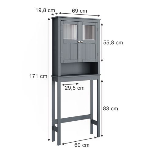 Armoire De Toilette Bianco 54452 Gris 69x171cm