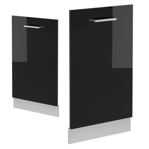 Façade De Lave-vaisselle R-line 54471 Noir Haute Brillance 45cm Sans Pt