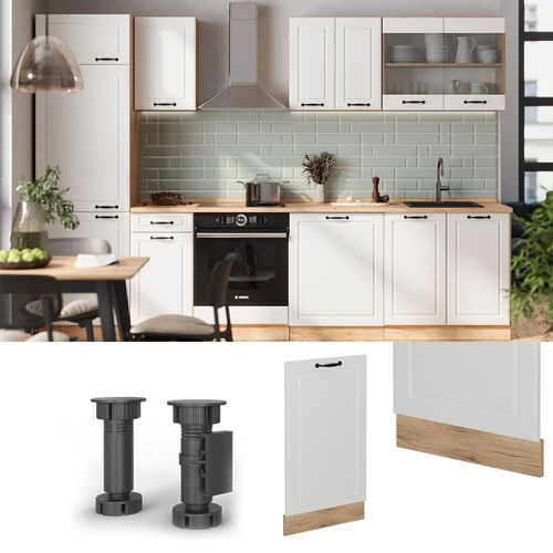 Façade De Lave-vaisselle R-line 54535 Blanc Campagne 45cm Sans Pt