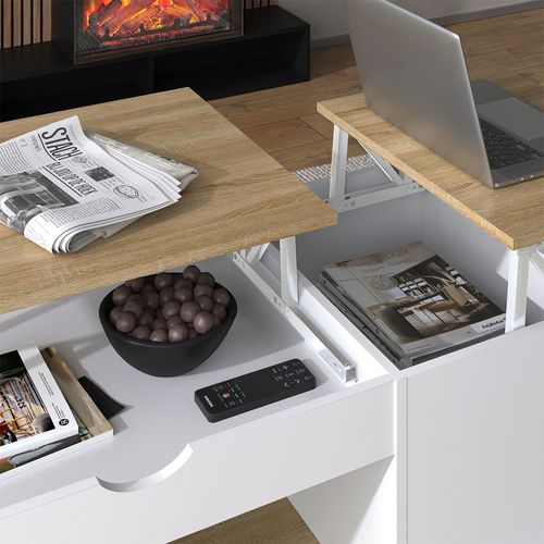 Table Basse Avela 54544 Blanc/sonoma 55x110cm