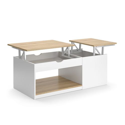 Table Basse Avela 54544 Blanc/sonoma 55x110cm