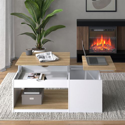 Table Basse Avela 54544 Blanc/sonoma 55x110cm