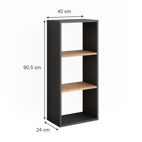 Étagère Sur Pied Orlando 54546 Anthracite/chêne Doré 40x90.5cm