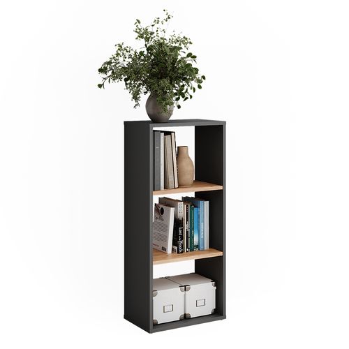 Étagère Sur Pied Orlando 54546 Anthracite/chêne Doré 40x90.5cm