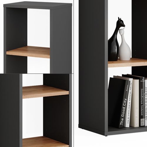 Étagère Sur Pied Orlando 54547 Anthracite/chêne Doré 30x90.5cm