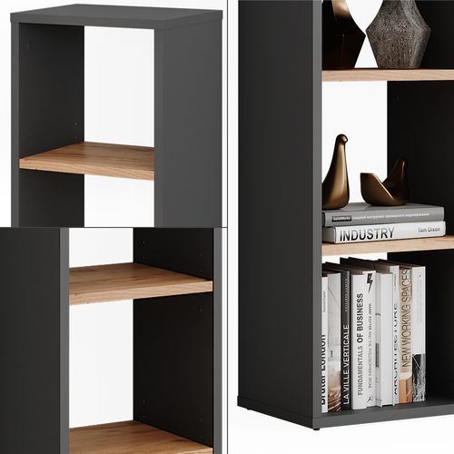 Étagère Sur Pied Orlando 54549 Anthracite/chêne Doré 30x80.1cm