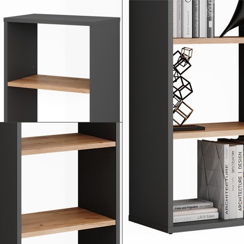 Armoire à Chaussures Orlando 54550 Anthracite/chêne Doré 40x80.1cm