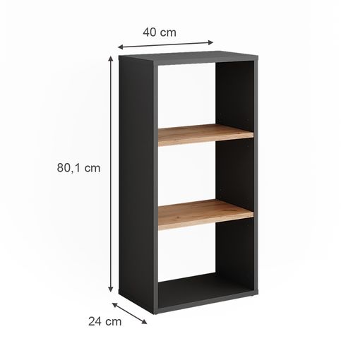 Armoire à Chaussures Orlando 54550 Anthracite/chêne Doré 40x80.1cm