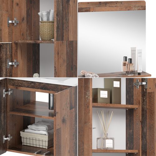 Meubles Bain Izan 54553 Oldstyle 5 Pièces Avec Armoire Haute Et Armoire Suspendue