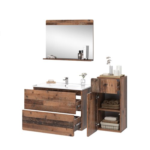 Ensemble De Meubles De Salle De Bains Izan 54556 Oldstyle 4 Pièces Avec Armoire De Milieu