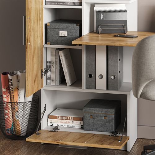 Bureau Tomy 54580 Chêne Blanc/force De Lor 150x59cm