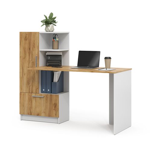 Bureau Tomy 54580 Chêne Blanc/force De Lor 150x59cm