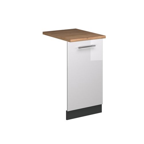 Façade De Lave-vaisselle Fame-line 54583 Blanc Haute Brillance 45cm , Pt Chêne