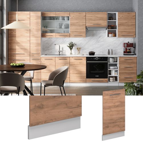 Façade De Lave-vaisselle Fame-line 54600 Chêne De Force Doré 45cm , Pt Chêne