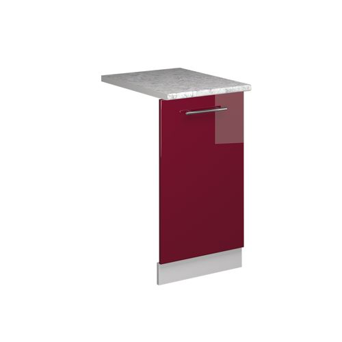 Façade De Lave-vaisselle Fame-line 54609 Rouge Bordeaux Haute Brillance 45cm , Pt Marbre