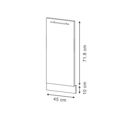 Façade De Lave-vaisselle Fame-line 54612 Bleu Foncé Brillant 45cm , Pt Chêne